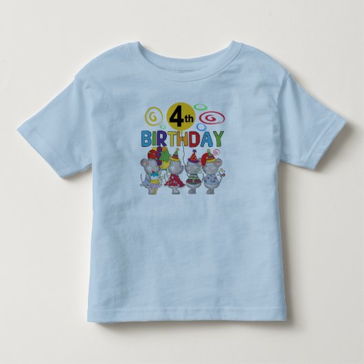 ネズミ第4回誕生日Tシャツとギフト トドラーTシャツ (正面)