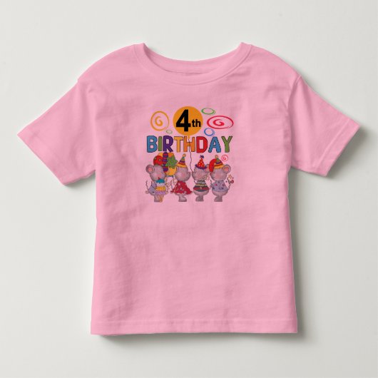 ネズミ第4回誕生日Tシャツとギフト トドラーTシャツ (正面)