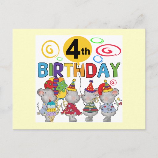 ネズミ第4回誕生日Tシャツとギフト ポストカード (正面)