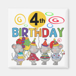 ネズミ第4回誕生日Tシャツとギフト マグネット