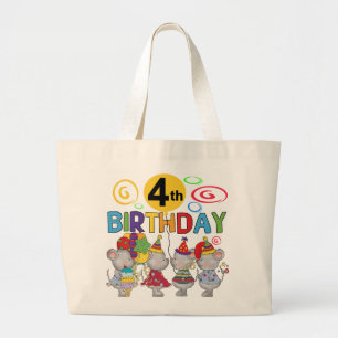 ネズミ第4回誕生日Tシャツとギフト ラージトートバッグ