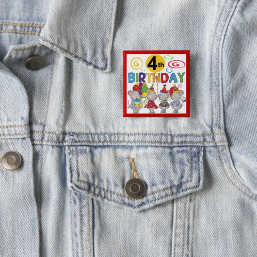 ネズミ第4回誕生日Tシャツとギフト 缶バッジ (インサイチュ)