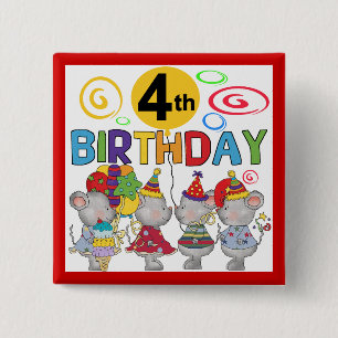 ネズミ第4回誕生日Tシャツとギフト 缶バッジ