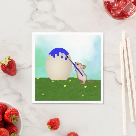 ネズミ絵画のイースターエッグ紙 スタンダードカクテルナプキン (インサイチュ)