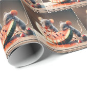 ネズミ食べズスイカ ラッピングペーパー (ロールコーナー)