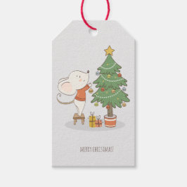 ネズミ飾はクリスマスツリー ギフトタグ