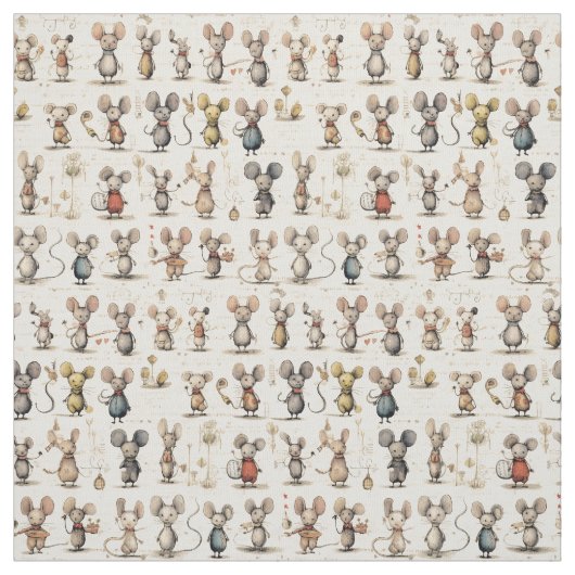 ネズミ魔法：ウィムジーネズミ ファブリック (見本)