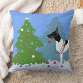 ネズミ・テリア飾ーの森のクリスマスツリー クッション (ブランケット)