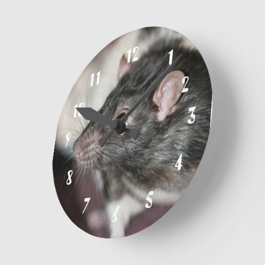 ネズミ ラウンド壁時計 (傾斜)
