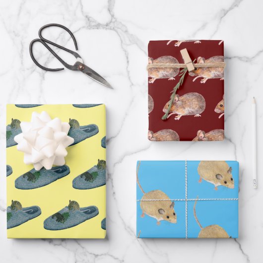 ネズミ ラッピングペーパーシート (正面)