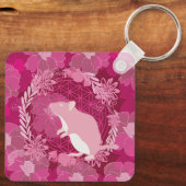 ネズミ、花、バラ、マンダラ、禅、チャクラ、パテ キーホルダー (裏面)