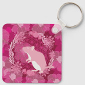 ネズミ、花、バラ、マンダラ、禅、チャクラ、パテ キーホルダー (裏面)