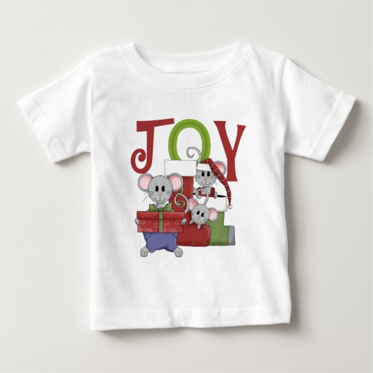 ネズミJOYクリスマスTシャツ&ギフト ベビーTシャツ (正面)