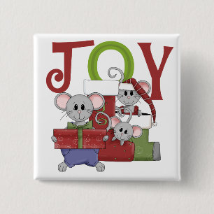 ネズミJOYクリスマスTシャツ&ギフト 缶バッジ