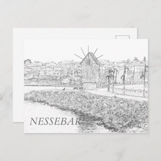 ネセバルの旧市街の景観 ポストカード (正面/裏面)