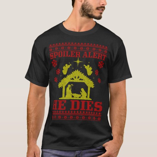 ネタバレ注意！キリスト降誕の醜いセーター Tシャツ (正面)