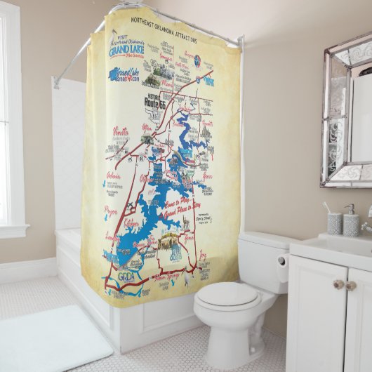 ネックアトラクションマップシャワーカーテン シャワーカーテン (インサイチュ)