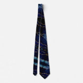 ネックエレガントタイ瑪瑙ネイビー青金ゴールド大理石 ネクタイ (裏面)