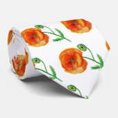 ネックエレガントタイ赤いポピーの花アート ネクタイ (ロール)