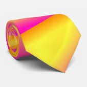 ネックタイのスパイラルバラ（黄色とピンク） ネクタイ (ロール)