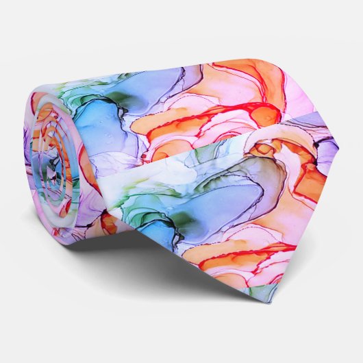 ネックタイ桃と青い水色 ネクタイ (ロール)