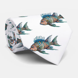 ネックタイ – 水彩シリーズ：ライオンフィッシュ ネクタイ