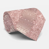 ネックモダンタイ – バラ金ゴールド赤面グリッタードリップ ネクタイ (ロール)
