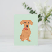 ネックリボン付き甘いタンダッシュンド愛犬家 ポストカード (スタンド正面)