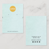 ネックレスとスタッドイヤリングホルダーロゴブルーリネン 名刺 (正面/裏面)