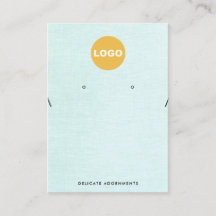 ネックレスとスタッドイヤリングホルダーロゴブルーリネン