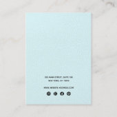 ネックレスとスタッドイヤリングホルダーロゴブルーレザー 名刺 (裏面)