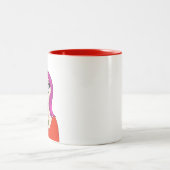 ネックレスと髪を持つスタイリッシュ女の子 ツートーンマグカップ (中央)