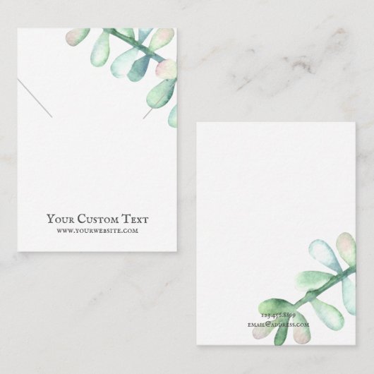 ネックレスのジュエリーの表示カード • 水気が多いサボテン 名刺 (正面/裏面)