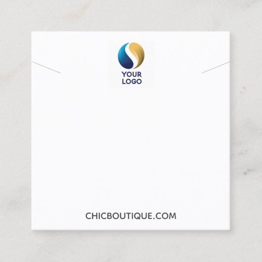 ネックレスのディスプレイホルダーロゴの追加 スクエア名刺 (正面)
