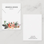 ネックレスの表示カード • Bohoの羽の花柄 名刺 (正面/裏面)