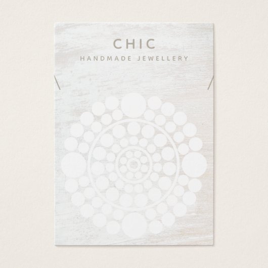 ネックレスエレガントホワイトウッドサークルモチーフ (正面)