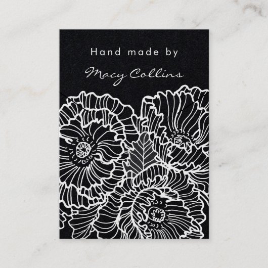 ネックレスジュエリーディスプレイカード白い花 名刺 (正面)