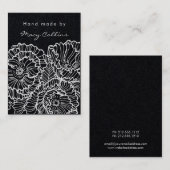 ネックレスジュエリーディスプレイカード白い花 名刺 (正面/裏面)