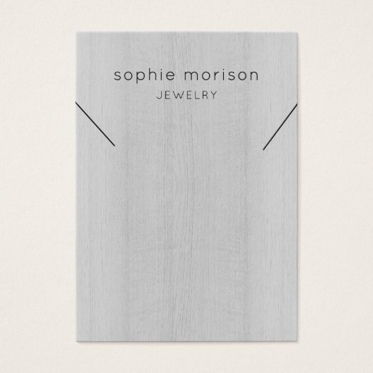 ネックレスジュエリーディスプレイカード・ホワイトウッド (正面)