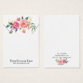 ネックレスジュエリーディスプレイカード・水彩フローラ (正面&裏面)