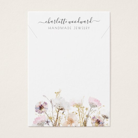 ネックレスジュエリーピンク金ゴールドグリッターワイルドフラワー (正面)