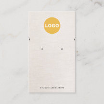 ネックレススタッドイヤリングベージュリネン追加ロゴ