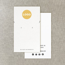 ネックレススタッドイヤリングホワイトレザーアドロゴ 名刺