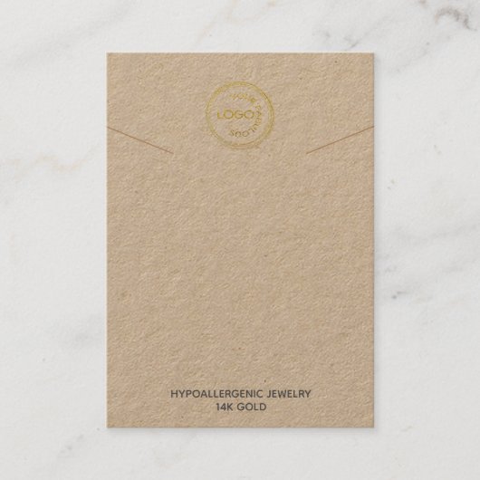 ネックレスディスプレイあなたのロゴクラフト紙事業 名刺 (正面)