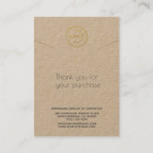 ネックレスディスプレイあなたのロゴクラフト紙事業 名刺 (裏面)