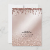 ネックレスディスプレイカードバラ金ゴールドグリッター 招待状 (裏面)