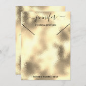 ネックレスディスプレイカード金ゴールドジュエリーロゴ 招待状 (正面/裏面)