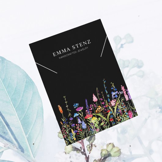 ネックレスディスプレイカード・カラフルワイルドフラワーロゴ