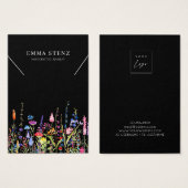 ネックレスディスプレイカード・カラフルワイルドフラワーロゴ (正面&裏面)