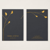 ネックレスディスプレイカード・ゴールデン葉フローラ (正面&裏面)